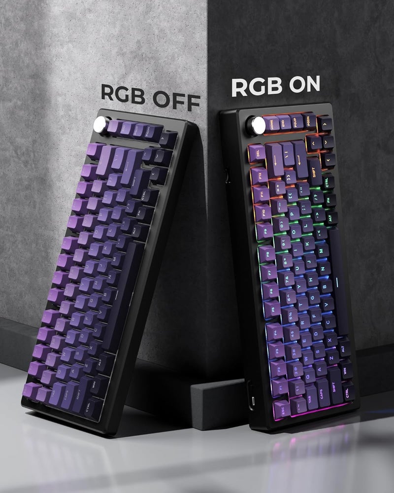 SDYZ x XVX Shine Through PBT Keycaps, Custom Keycaps 60 75 100 Percent Cherry Profile, Doubleshot Key caps Set for 61/64/68/84/87/100/104/108 Gaming Mechanical Keyboard, Gradient Purple - Image 3